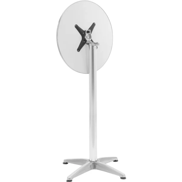 Galda joslu galds apaļš augsts saliekamais diametrs 60 cm 115 cm sudrabs