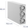 Izplatītājs vienreiz lietojamām tasītēm ar 3 tērauda 81 - 89 mm dozatoriem