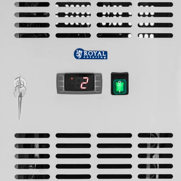 Gastronomijas saldēšanas galds uz riteņiem 2 kameras 260 L 136x70x85 cm