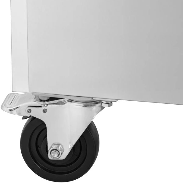 Gastronomijas saldēšanas galds uz riteņiem 2 kameras 260 L 136x70x85 cm