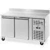 Gastronomiskās saldēšanas galds ar malu uz riteņiem 2 kameras 260 L 136x70x95 cm