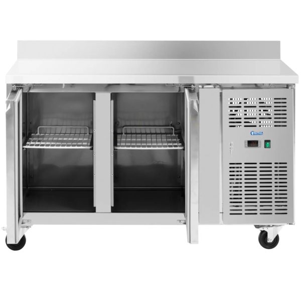 Gastronomiskās saldēšanas galds ar malu uz riteņiem 2 kameras 260 L 136x70x95 cm