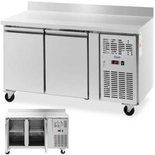 Gastronomiskās saldēšanas galds ar malu uz riteņiem 2 kameras 260 L 136x70x95 cm