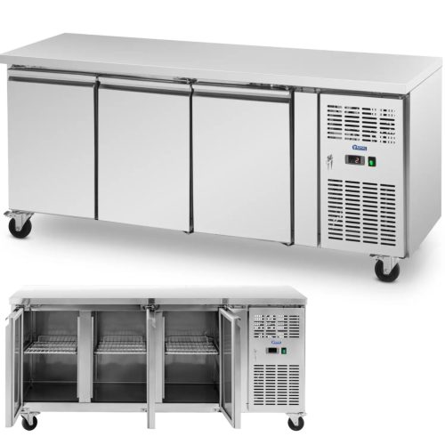 Gastronomijas saldēšanas tabula uz riteņiem 3 kameras 410 L 179X70X85 cm
