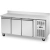 Gastronomiskās saldēšanas galds ar malu uz riteņiem 3 kameras 410 L 179x70x95 cm