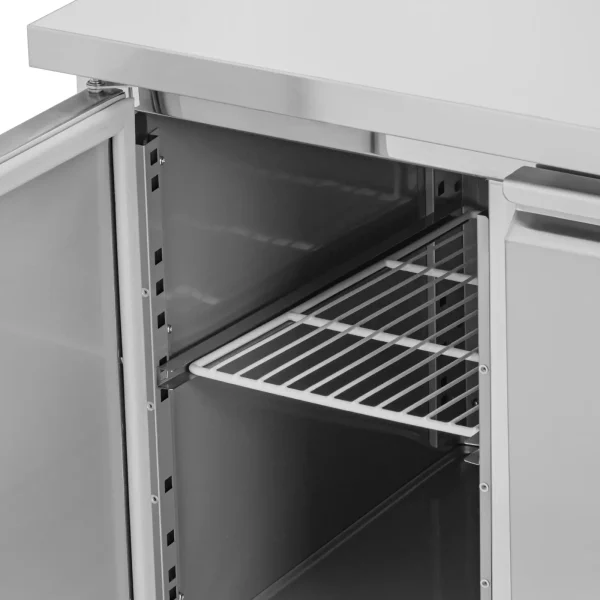 Gastronomiskās saldēšanas galds ar malu uz riteņiem 3 kameras 410 L 179x70x95 cm