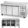 Gastronomiskās saldēšanas galds ar malu uz riteņiem 3 kameras 410 L 179x70x95 cm