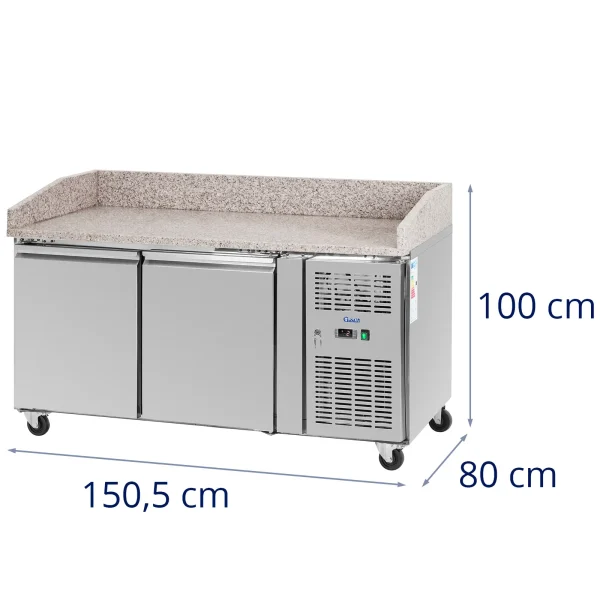 Pizzas saldēšanas tabula 2. palātas uz riteņiem 390 L 150,5 x 80 x 100 cm