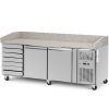 Pizzas saldēšanas tabula 2. palātas 7 atvilktnes uz riteņiem 390 l 202 x 80 x 100 cm