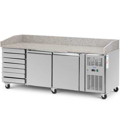 Pizzas saldēšanas tabula 2. palātas 7 atvilktnes uz riteņiem 390 l 202 x 80 x 100 cm
