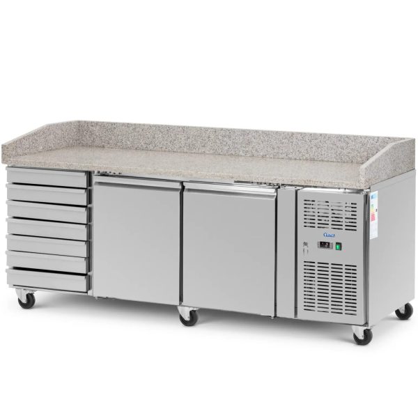 Pizzas saldēšanas tabula 2. palātas 7 atvilktnes uz riteņiem 390 l 202 x 80 x 100 cm