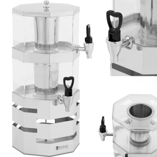 Disektora prosektora bufetes dzesēšanas šķidrums dzērienu sulai dubultā 2 x 4 l