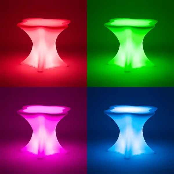 Kluba bāra bāra galds RGBW LED 80 x 80 x 110 cm
