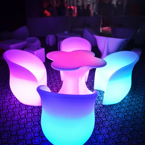 Kluba bāra bāra galds RGBW LED 80 x 80 x 110 cm