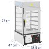Tvaikonis pelmeņiem 5 režģi 30-110c 37 l 1250 w