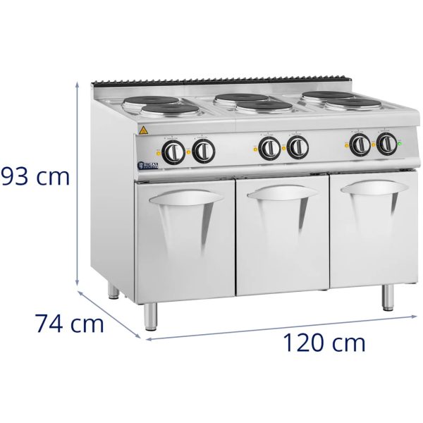 Bezmaksas elektriskā virtuve ar skapi ar 6 apkures laukiem 15,6 kW 400 V