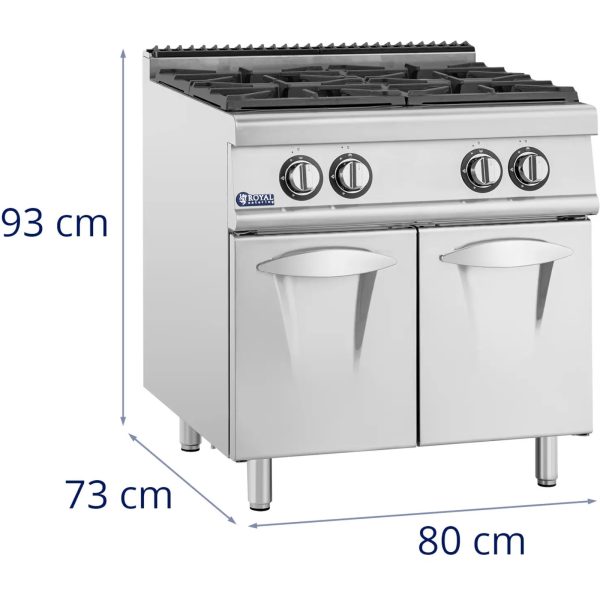 Gāzes plīts 4 deglis ar propāna / sašķidrinātas naftas gāzes gāzes skapi 14,3 kW