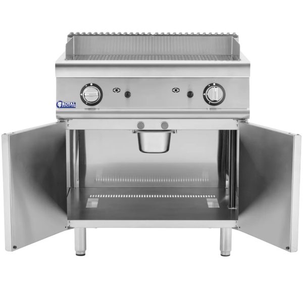 Divkāršs rievots gāzes grils ar propāna / naftas gāzes / zemes gāzes skapi 12 kW