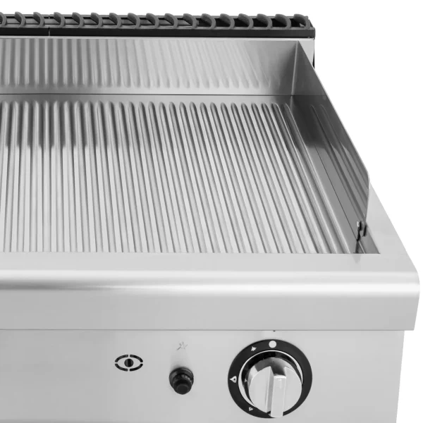 Divkāršs rievots gāzes grils ar propāna / naftas gāzes / zemes gāzes skapi 12 kW
