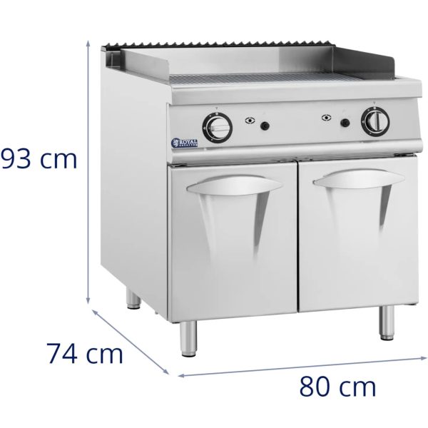 Divkāršs rievots gāzes grils ar propāna / naftas gāzes / zemes gāzes skapi 12 kW