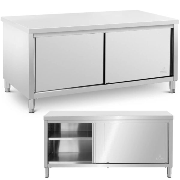 Gastronomiskais galds ar skapja bīdāmām durvīm 180 x 80 x 87 cm līdz 500 kg