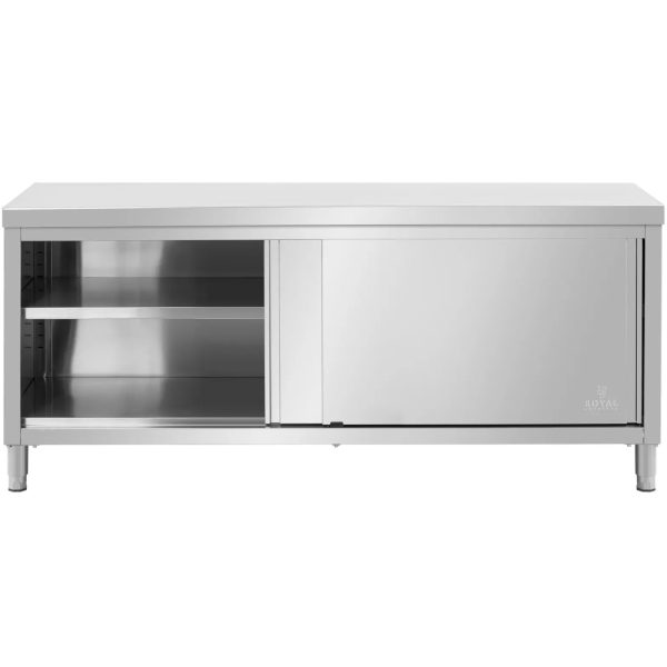 Gastronomiskais galds ar skapja bīdāmām durvīm 200 x 80 x 87 cm līdz 500 kg