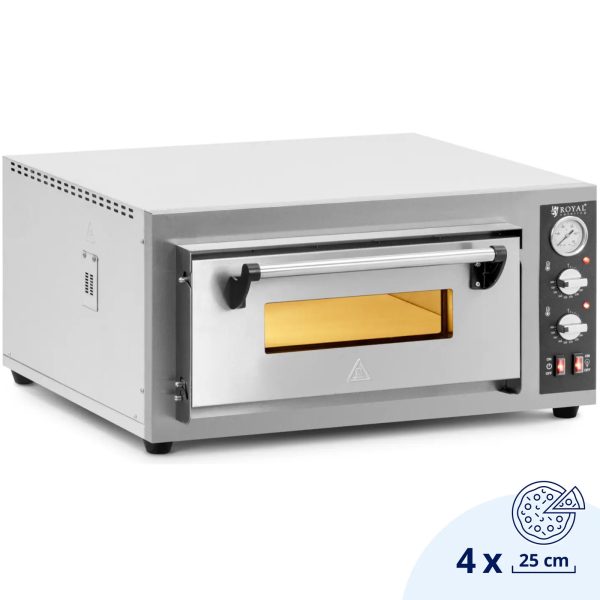 Elektriskā picas krāsns ar kameras akmeni 4 picu diametrā 25 cm 4200 W