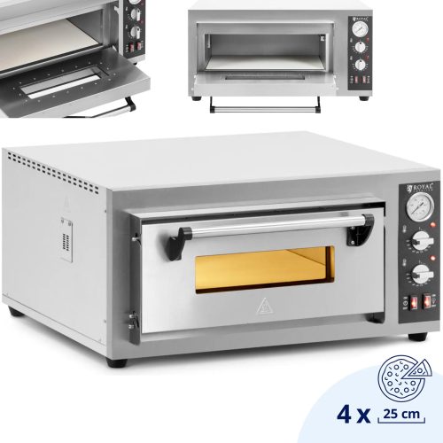 Elektriskā picas krāsns ar kameras akmeni 4 picu diametrā 25 cm 4200 W
