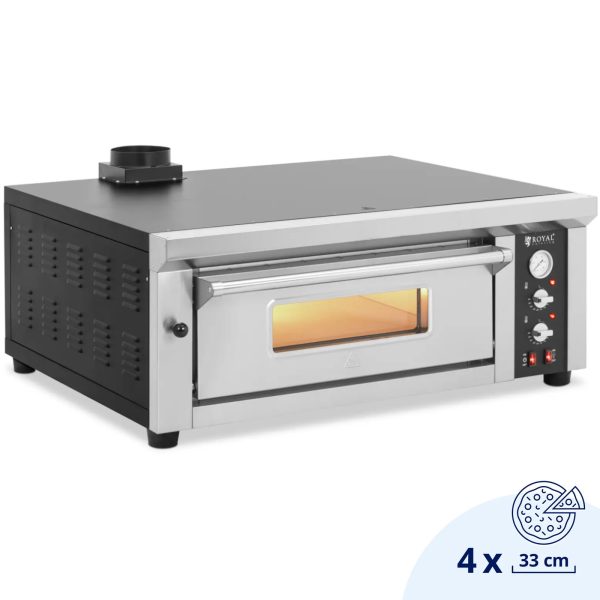 Elektriskā picas krāsns ar kameras akmeni 4 picu diametrā 33 cm 4200 W