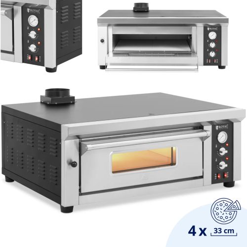 Elektriskā picas krāsns ar kameras akmeni 4 picu diametrā 33 cm 4200 W