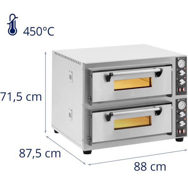 Divu ķemmīšu picas plīts ar šampaniešu akmeni 8 picu diametrā 30 cm 8400 W
