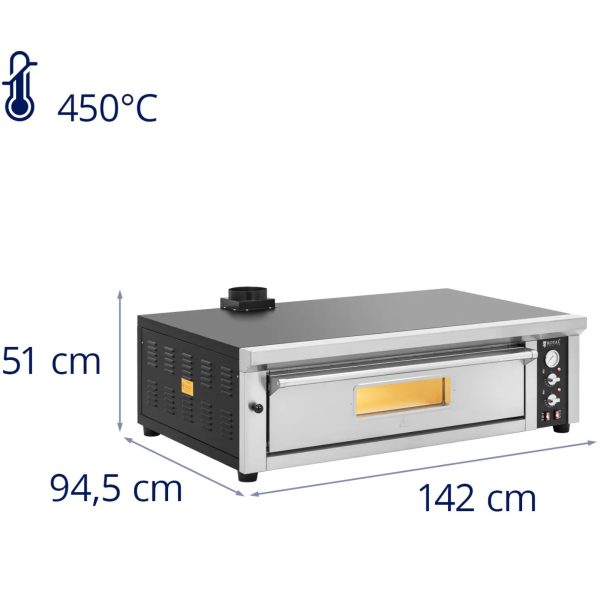 Elektriskā picas plīts ar kameru uz 6 picas diametra 33 cm 400 V 6600 W