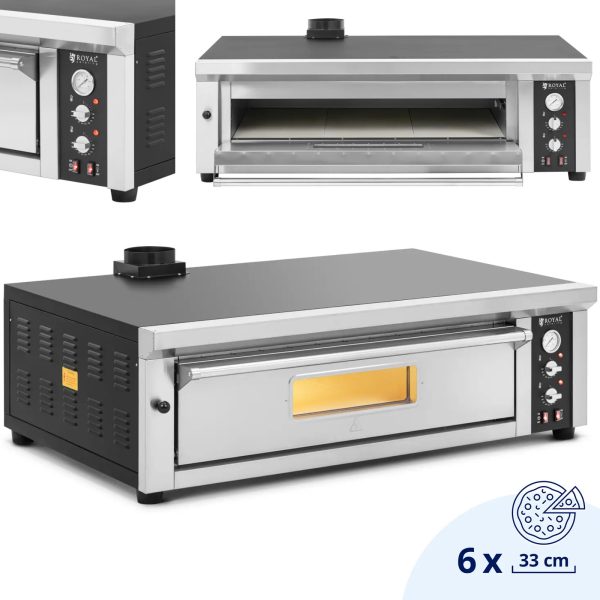 Elektriskā picas plīts ar kameru uz 6 picas diametra 33 cm 400 V 6600 W