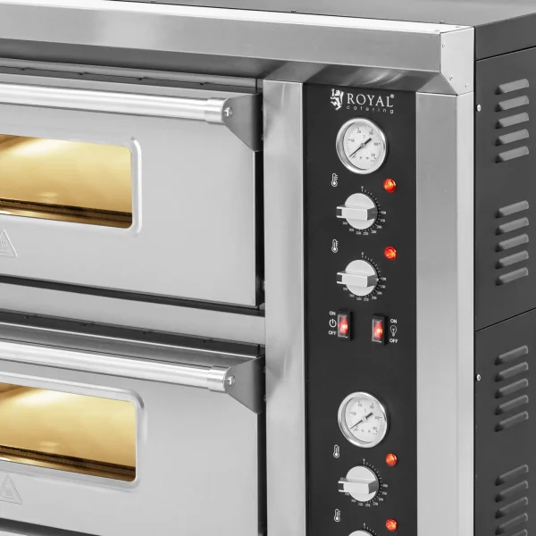 Divkārša picas cepeškrāsns ar kameru 8 picas diametrā 33 cm 400 V 8400 W