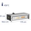 Elektriskā picas plīts ar šamotu 8 picu diametrā 33 cm 400 V 8400 W
