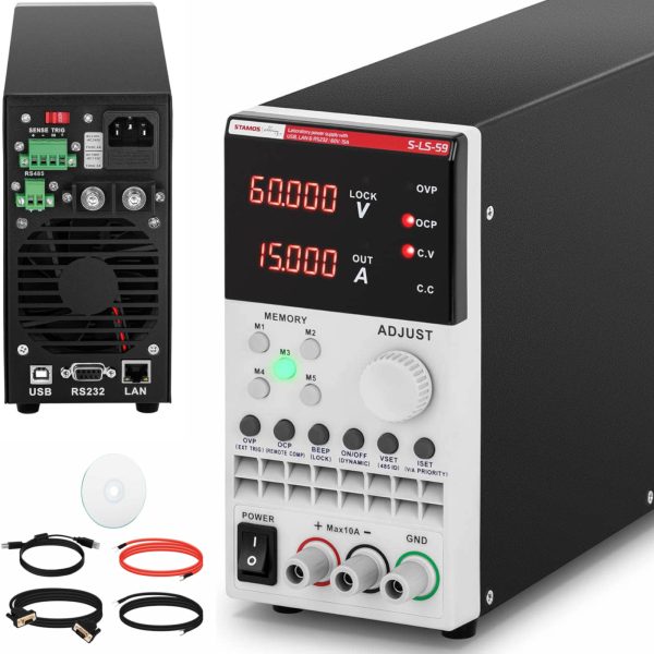 Pakalpojumu laboratorijas barošanas avots 0-60 V 0-15 A 300 W USB LAN RS233