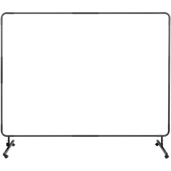 Aizsardzības metināšanas aizkaru ekrāns ar rāmi uz riteņiem 240 x 180 cm - melns