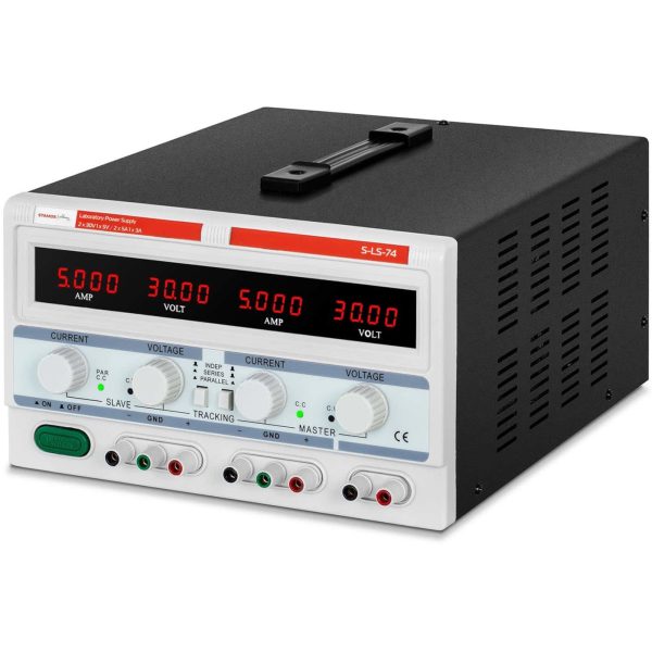 Pakalpojumu laboratorijas barošanas avots 3 kanāli 0-30 V 0-5 A DC
