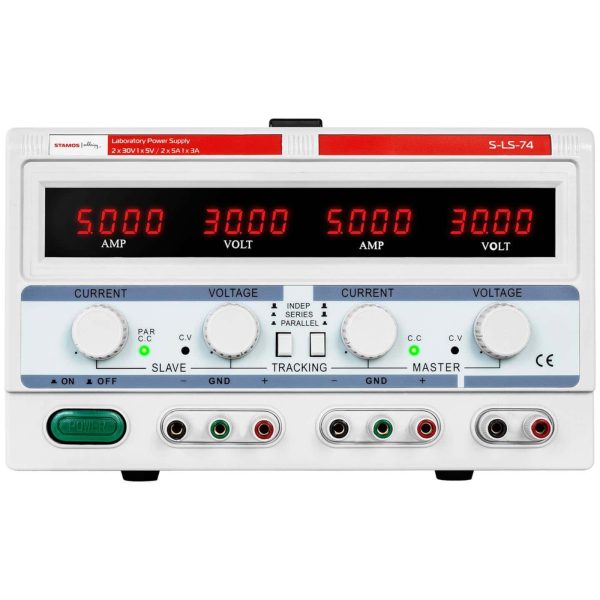 Pakalpojumu laboratorijas barošanas avots 3 kanāli 0-30 V 0-5 A DC