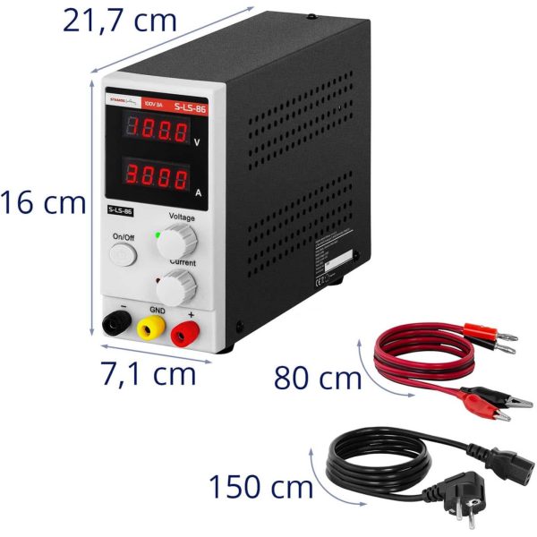 Pielāgojams servisa laboratorijas barošanas avots 0-100 V 0-3 A 300 W