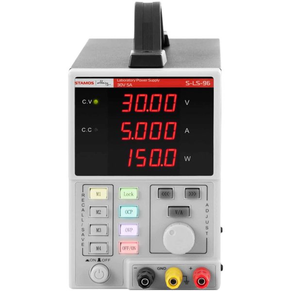 Pakalpojumu laboratorijas barošanas avots ar LED atmiņas funkciju 0-30 V 0-5 A DC 150 W
