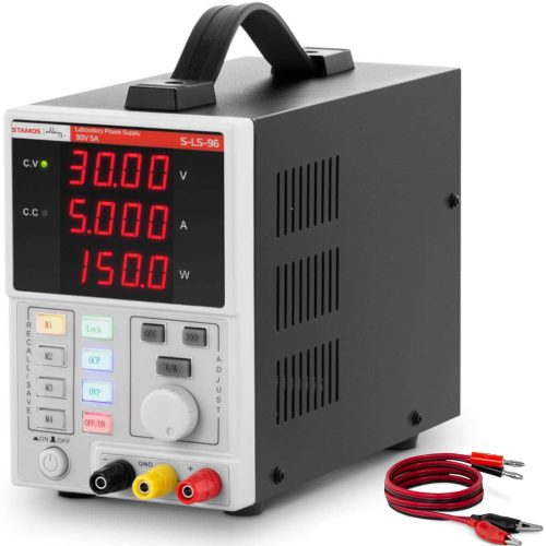 Pakalpojumu laboratorijas barošanas avots ar LED atmiņas funkciju 0-30 V 0-5 A DC 150 W