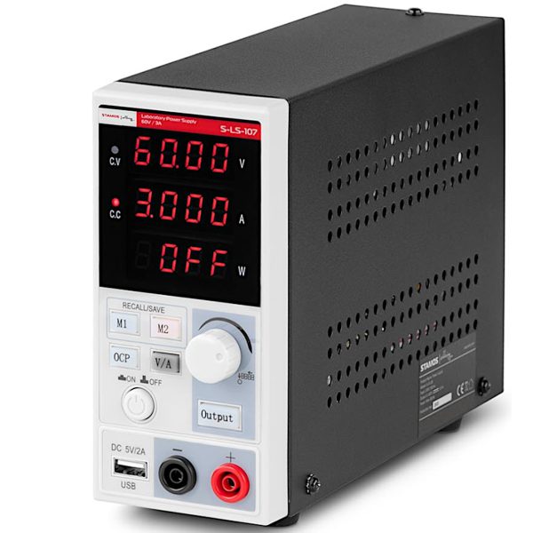 Pakalpojumu laboratorijas barošanas avots 0-60 V 0-3 A 180 W vadīja USB