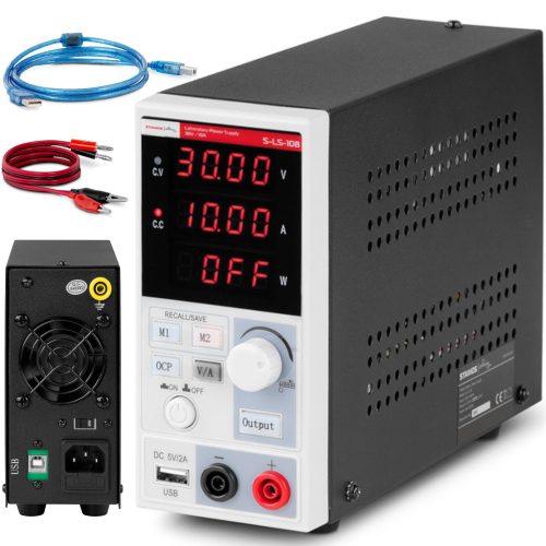 Pakalpojumu laboratorijas barošanas avots 0-30 V 0-10 A 300 W vadīja USB