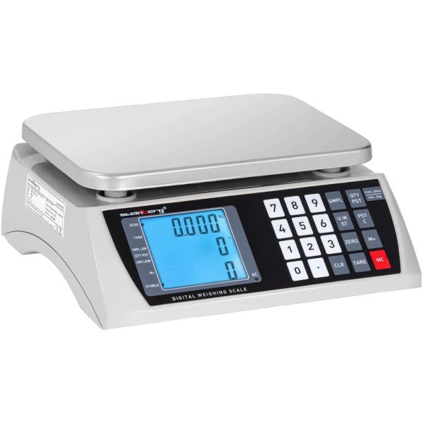 Tirdzniecības veikala svars LCD 22,3 x 17,4 cm 30 kg / 1 g