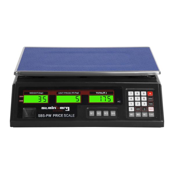 Melna 35 kg / 2g komerciālā iepirkšanās skala