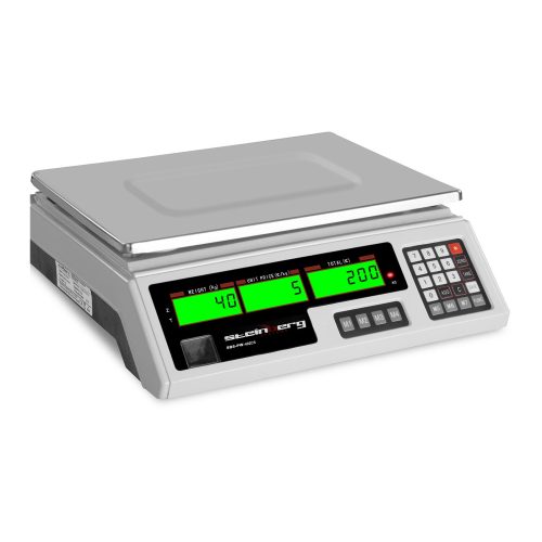 Vadības veikala skala 339x233mm barošanas avots + akumulators 40 kg / 2g - balts