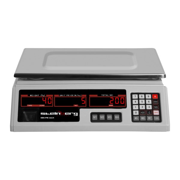 Svaru kontrolieris 330x240mm barošanas bloks + akumulators 40kg / 2g - balts