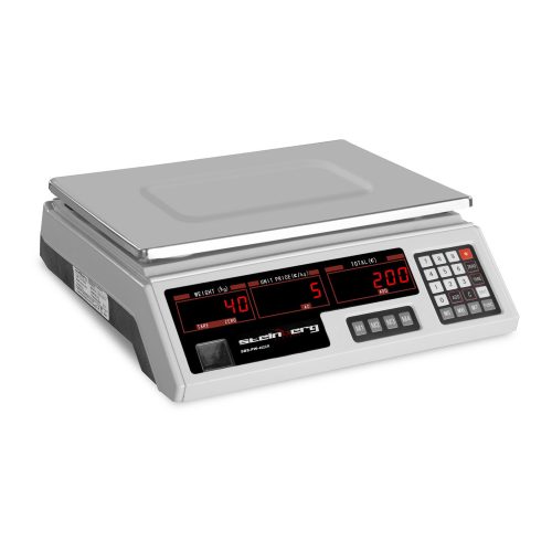 Vadības veikala skala 330x240mm barošanas avots + akumulators 40 kg / 2g - balts