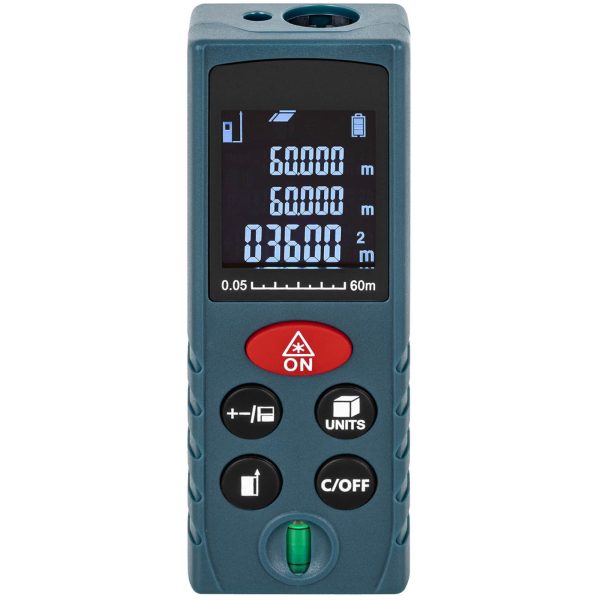 Lāzera diapazona meklētājs ar LCD displeju 60 m / 2 mm